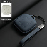 Leather Car Key Case Cover for Zeekr 7X Original Car Color Key Bag Cover Protection