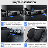 Ergonomic 360° Adjustable Auto Cervical Pillow with Memory Foam & Side Pads for Car Travel BMW Benz