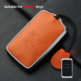Metal and Leather Car Key Case Cover For Renault Clio Kadjar Capture Koleos Espace Master Talisman Talisman Scenic Protect Cover