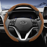 Split Snap-On Suede Steering Wheel Cover for Hyundai