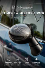 Carbon Fiber Mirror Caps for Mini Cooper 2015-2023 Car Interior Accessory GMUNI