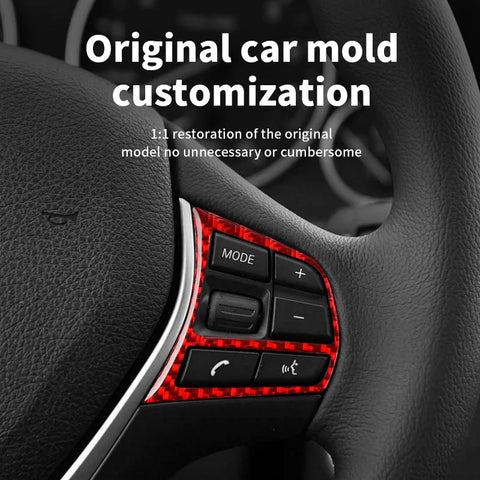 For BMW F30 F32 F34 (2013-2019) Car Steering Wheel Button Panel Trim Sticker Anti Scratch Carbon Fiber Interior Tuning Access