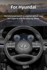 Hyundai Anti-Slip Buckle Suede Steering Wheel Cover Car Interior Accessory Hocasen