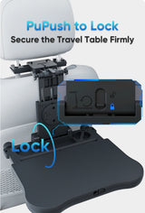 Expandable Car Backseat Desk for Laptop & Dining, with Non-Slip Pad & Device Holder, Adjustable, Foldable