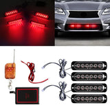 4PCS Wireless LED Strobe Grille Light Kit Universal