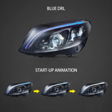 LED Matrix Headlights for Mercedes C-Class 2015-2021 Headlight Assembly Vland