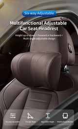 Ergonomic 3-Point Neck Support Pillow With Hook Adjustable Car Seat Headrest for Sleeping, Travel, Pain Relief Car Interior A