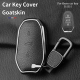 Citroen C5 X C4L C6 C3-XR AIRCROSS 308 408 508 2008 3008 4008 5008 DS 5LS 4S Metal and Leather Car Key Case Cover
