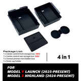 for Tesla New Model Y Launch Juniper 2025 and 3 Highland 2024 Console Armrest Storage Organizer Interior Storage Box Accessorie
