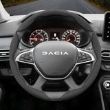 Anti-Slip Suede Steering Wheel Cover for Dacia Sandero Duster