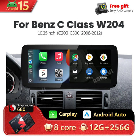 Android 15 Multimedia Player for Mercedes-Benz C-Class 2011-2015 Android Head Unit RSNAVI