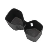 Kia EV9 2024 2025 Car Cup Holder Armrest Storage Box Rear Shock-Absorbing Cup Tray Tidying Car Accessories Black TPE