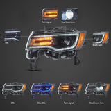 LED Projector Headlights Jeep Grand Cherokee 2014-22