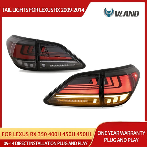 Vland Dynamic LED Tail Lights Lexus RX Series 09-15 Car Interior Accessory Vland