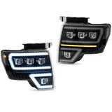Projector Headlights Black for Ford F150 09-14