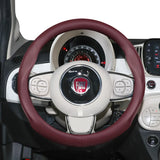 Ultra-Thin Breathable Leather Steering Wheel Cover for Fiat 500, Punto Evo