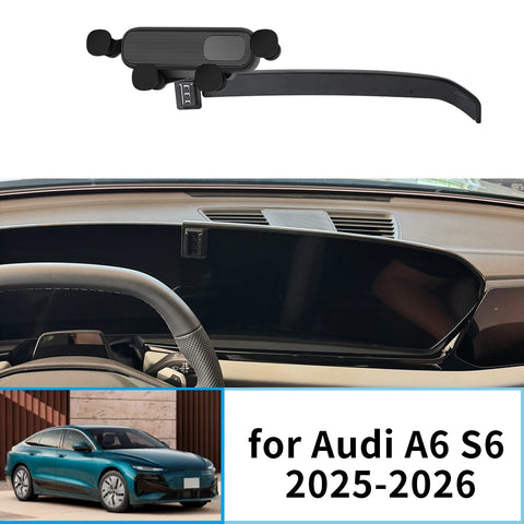Wireless Fast Charging Phone Mount for Audi A6 S6 2025–2026 Car Phone Holder CATUSIKI