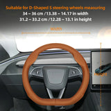 Ultra-Thin Leather Steering Cover for Tesla 2024