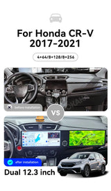 24.6-Inch Dual Screen Android Head Unit for Honda CR-V 2017–2021 Android Head Unit Aotsr
