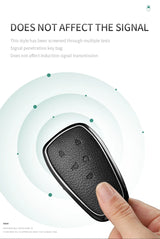 Aluminum Alloy Goatskin Car Key Case Cover For Changan Eado Unit CS35plus CS55plus CS75plus Car Key Protection Shell Accessories