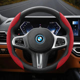 Segmented Suede Steering Wheel Cover for BMW