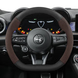 Mocha Suede Carbon Fiber Steering Cover for Alfa Romeo