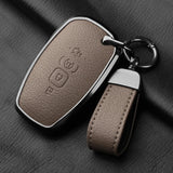 Aluminum Alloy Goatskin Car Key Case Cover For Lincoln Continental MKC MKZ MKX 2017 2018 2019 Navigator Nautilus keychain