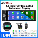 1Din 6.5 inch CarPlay Radio for Universal Vehicles Android Head Unit AKAMATE