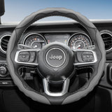 Jeep Breathable Wavy Leather Steering Wheel Cover