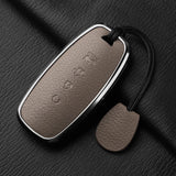 4 Button Aluminum Alloy Goatskin Car Key Case Cover for Nissan