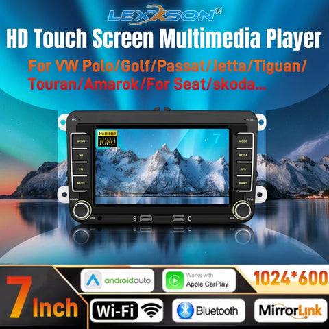 7-Inch 2-Din Multimedia Stereo for Volkswagen 2005-2015 Android Head Unit LEXXSON