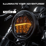 Emark 5.75 Inch LED Headlight For Harley Dyna Softail Sportster Triumph Victory 5 3/4 Headlamp With Hi/low Beam DRL 12V Led L