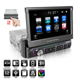 7" Retractable Screen 1Din Car Radio Universal