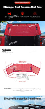 PVC Trunk Shade Net for Jeep Wrangler JK 4-Door 07-17 Car Interior Accessory HEBE