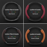 Carbon Fiber Suede Wheel Cover for Audi A4 B8 A5 S5 Car Interior Accessory Hocasen