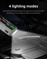 12V Portable Car Jump Starter, 8.0L Gas/7.0L Diesel, QC3.0 Power Bank, 4-Mode LED Light, Explosion-Proof Battery Jump Starter