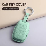 Leather Car Remote Key Case Cover Shell for KIA Models Car Key Cover NONE (OEM)