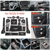 Car Gate Slot Cup Mat for ISUZU D-MAX 2021 - 2024 DMAX Anti-Slip Door Groove Pad Interior Accessories Non-Slip Coaster Anti-S