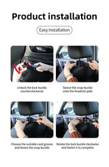 2-in-1 Hidden Headrest Phone Holder and Car Hook