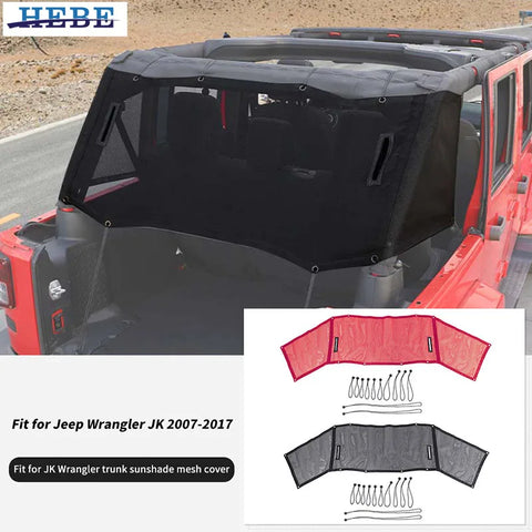 PVC Trunk Shade Net for Jeep Wrangler JK 4-Door 07-17 Car Interior Accessory HEBE