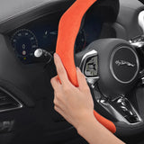 Jaguar Premium Suede Snap-On Steering Wheel Cover Car Interior Accessory Hocasen