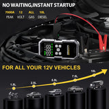 Car Jump Starter With Air Compressor, 6000A Powerful Car Battery Starting Device, LCD Screen, 21800mAh