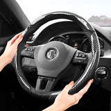Carbon Fiber Wheel Cover Snap-On for VW Golf Tiguan Car Interior Accessory Hocasen