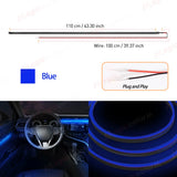 LED EL Wire Ambient Light Strip Universal Car Interior LED Ambient Light MAGIC COLORM 1pc LED Blue