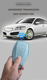Car Key Case Cover for Geely New Coolray 2023-2025 X6 Emgrand Global Hawk GX7 PU Leather Car Keychain