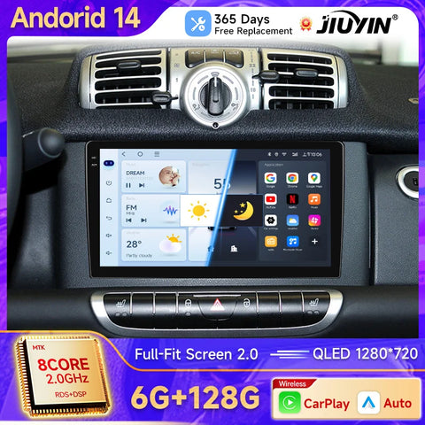 Android 14 Multimedia GPS Navigation for Smart Fortwo 2005-2015 Android Head Unit JIUYIN