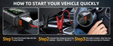 12V Portable Emergency Car Jump Starter 8000mAh Battery Booster Power Bank Auto Starting Device Jump Starter MINUS TWO