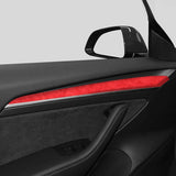 Top Suede For Tesla Model 3 (2020-2023) Model Y (2020-) Door Inner Handle Trim Sticker Car Premium Interior Tuning Accessorie