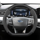 Carbon Fiber Texture Steering Wheel Cover for Ford Focus Car Interior Accessory Hocasen