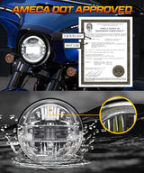 Motorcycle 7 Inch Round LED Headlight 4.5inch Led Fog Lights Set For Harley Touring Road King Ultra Classic Electra LED LAMP H4